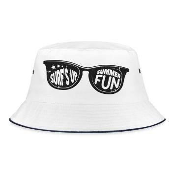 Fun Surf's Up Summer Sunglasses Vintage - Bucket Hat - white/navy - Front