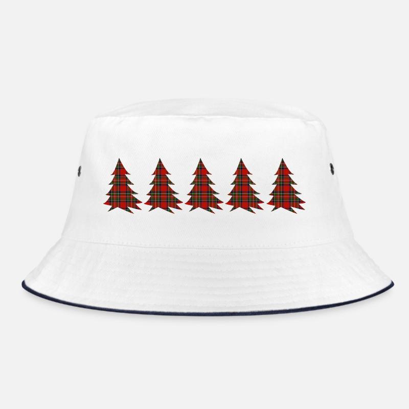 Forêt Tartan Arbres - Bob - blanc/marine