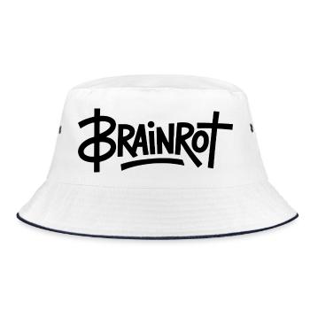 Brainrot - Funny Gen Alpha Memes - Bucket Hat - white/navy - Front