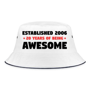 Established 2006 20 Years Awesome Birthday - Bucket Hat - white/navy - Front