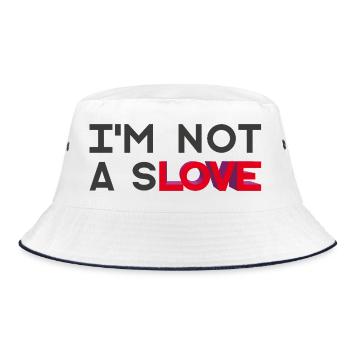 I'M NOT A SLOVE - let's talk - Bucket Hat - white/navy - Front
