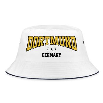 Dortmund Curved Font Design - Bucket Hat - white/navy - Front