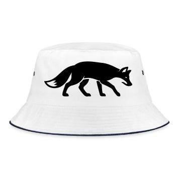 Fox Animal - Bucket Hat - white/navy - Front