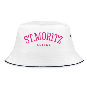 St. Moritz - Suisse - Schweiz - Swiss - Bucket Hat - Weiß/Navy - Vorne