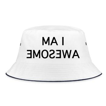 I Am Awesome – Spaßiger Spiegeltext - Bucket Hat - Weiß/Navy - Vorne