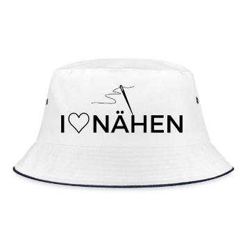 I Love Sewing - Design with Graphic - Bucket Hat - white/navy - Front