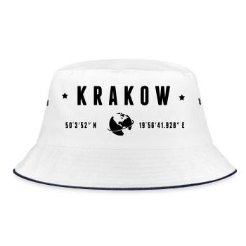 Krakow Coordonnées GPS Globe Typographie Moderne - Bob - blanc/marine - Devant