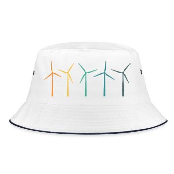 Pinwheel Retro Vintage Nature Conservation Nature - Bucket Hat - white/navy - Front