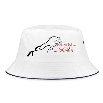Reiten ist schön... - Bucket Hat - Weiß/Navy - Vorne