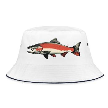 Salmon Salmon - Bucket Hat - white/navy - Front