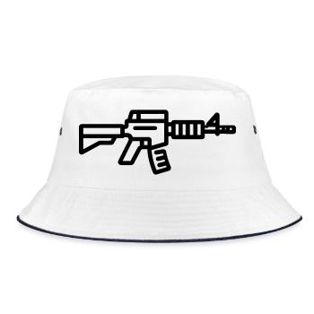 gun - Bucket Hat - white/navy - Front