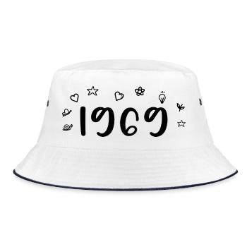 1969 Anniversary 1969 Retro 1969 - Bucket Hat - white/navy - Front
