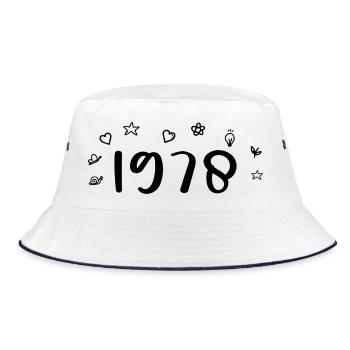 1978 Anniversary 1978 Retro 1978 - Bucket Hat - white/navy - Front