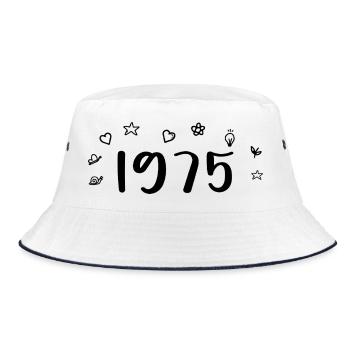 1975 Anniversary 1975 Retro 1975 - Bucket Hat - white/navy - Front