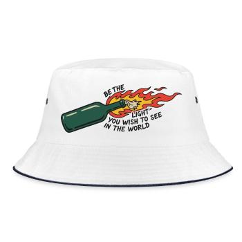 Flaming Bottle Be The Light - Bucket Hat - white/navy - Front
