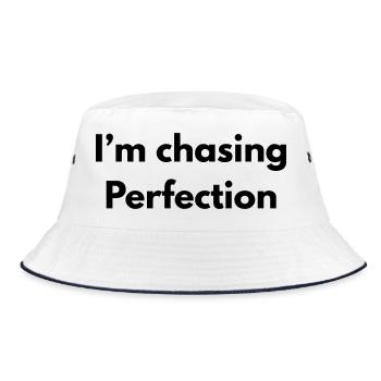 Im chasing perfection - Bucket Hat - white/navy - Front