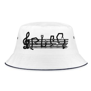 GIB DIE NOTE - Bucket Hat - Weiß/Navy - Vorne