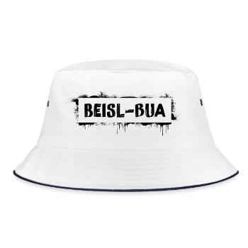 Beisl-Bua – Viennese dialect cult saying - Bucket Hat - white/navy - Front
