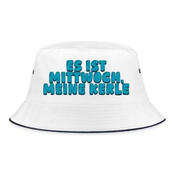 Es ist Mittwoch meine Kerle - Bucket Hat - Weiß/Navy - Vorne