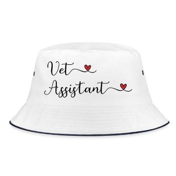 Vet Assistant - Bucket Hat - Weiß/Navy - Vorne
