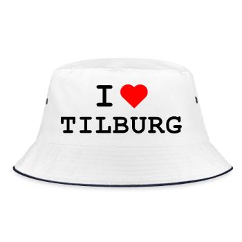 I love Tilburg - Ich liebe Tilburg - Bucket Hat - white/navy - Front