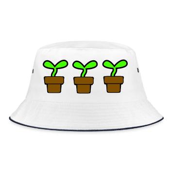 Garten - Bucket Hat - Weiß/Navy - Vorne