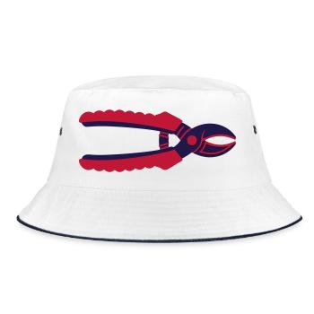 Pruning Shears Tool Garden Icon - Bucket Hat - white/navy - Front
