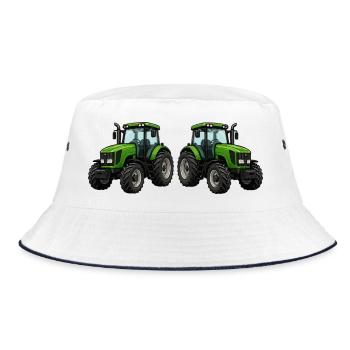 Tractor Green - Agriculture Design - Bucket Hat - white/navy - Front