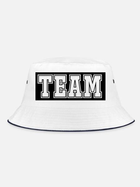 team - Bucket Hat - Weiß/Navy - Vorne