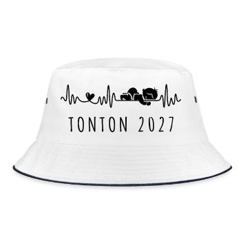 Futur Tonton 2027 Annonce Grossesse Pour Oncle - Bucket Hat - white/navy - Front