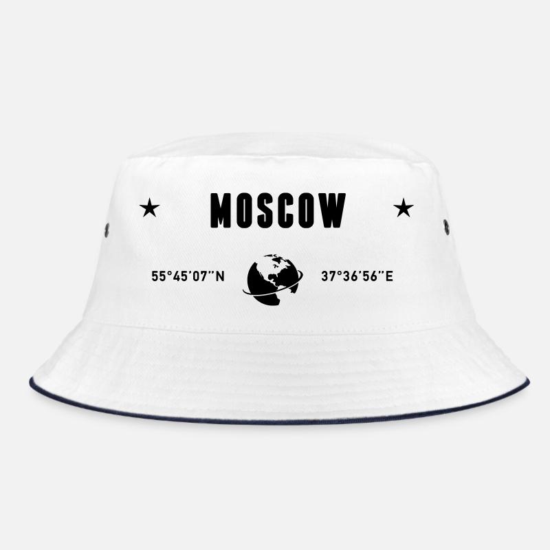 Moscow Russia Coordinates Planet Earth Bucket Hat