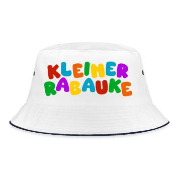 Kleiner Rabauke - bunte Typo - Bucket Hat - Weiß/Navy - Vorne