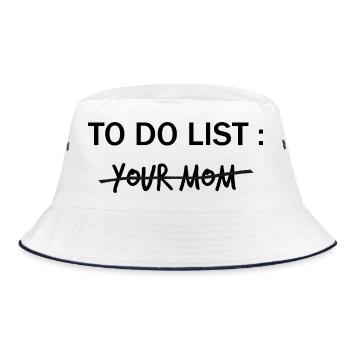 TO DO LIST: Your Mom  - Bucket Hat - Weiß/Navy - Vorne