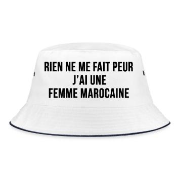 Rien Ne Me Fait Peur Femme Marocaine Humour - Bob - blanc/marine - Devant