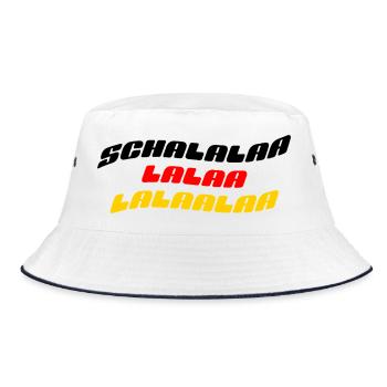 Fußball Germany Deutschland Fanshirt - Bucket Hat - Weiß/Navy - Vorne