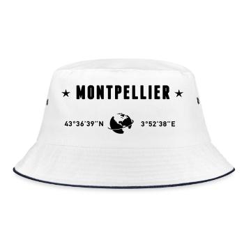 Montpellier France Coordonnées Gps Globe - Bob - blanc/marine - Devant