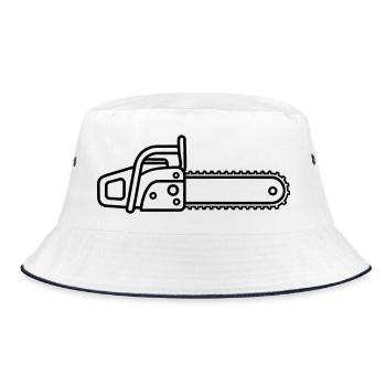 chainsaw - Bucket Hat - white/navy - Front