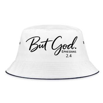 Aber Gott - Bucket Hat - Weiß/Navy - Vorne