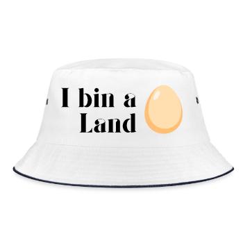 Ich bin ein Landei - Bucket Hat - Weiß/Navy - Vorne