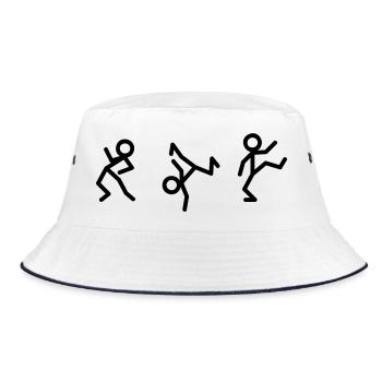 Dancing stick figures - Bucket Hat - white/navy - Front