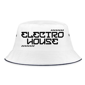 Electro House - Bucket Hat - Weiß/Navy - Vorne