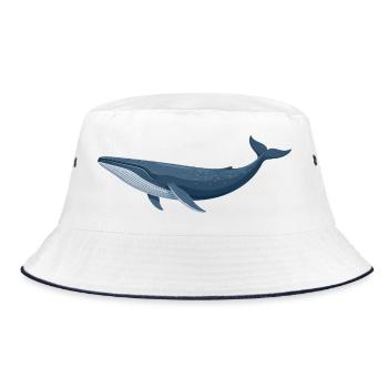 Blauwal Wal - Bucket Hat - Weiß/Navy - Vorne