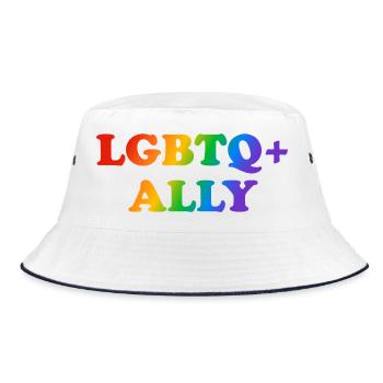 Proud Ally LGBTQ-Regenbogen - Bucket Hat - Weiß/Navy - Vorne