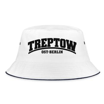 Treptow - Ost-Berlin - Bezirk - Deutschland - Bucket Hat - Weiß/Navy - Vorne