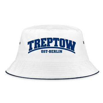 Treptow - Ost-Berlin - Bezirk - Deutschland - Bucket Hat - Weiß/Navy - Vorne