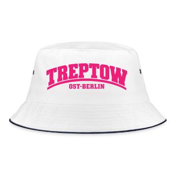 Treptow - Ost-Berlin - Bezirk - Deutschland - Bucket Hat - Weiß/Navy - Vorne