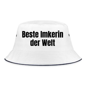 Beste Imkerin der Welt Imkerei Bienen Geschenk - Bucket Hat - Weiß/Navy - Vorne