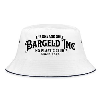Bargeld Inc No Plastic Club – Pro Bargeld Spruch - Bucket Hat - Weiß/Navy - Vorne