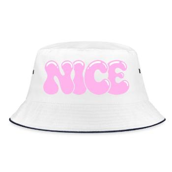 Schöne pastellrosa Bläschen - Bucket Hat - Weiß/Navy - Vorne