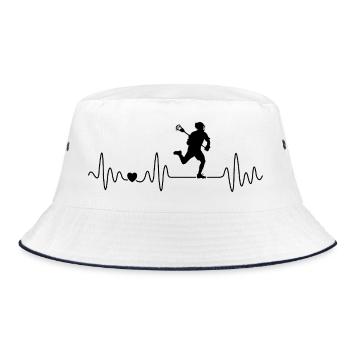 Lacrosse Herzschlag Für Lacrosse Spieler - Bucket Hat - Weiß/Navy - Vorne